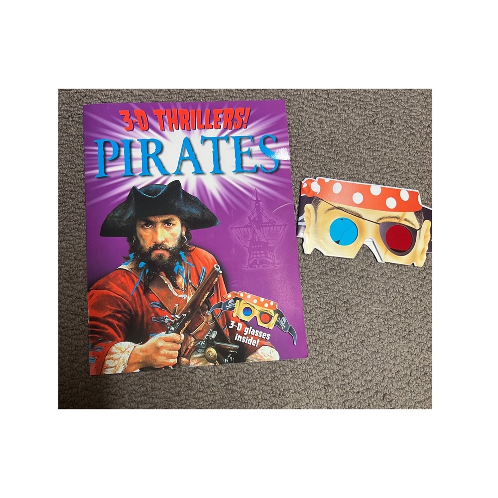 3-D Thrillers! Pirates Kids Educational Book with 3D Glasses Greenbrier 936574